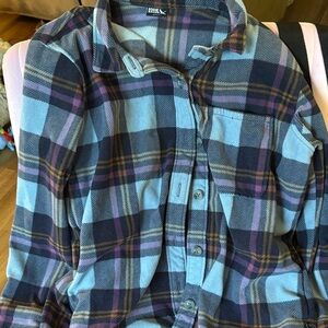 Eddie Bauer Blue and Purple Plaid Shirt